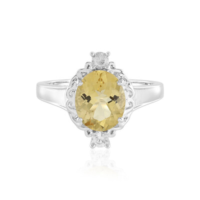 Anillo en plata con Berilo amarillo