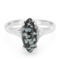 Anillo en plata con Obsidiana Copo de Nieve