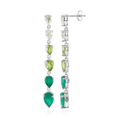 Pendientes en plata con Ágata verde