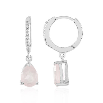 Pendientes en plata con Cuarzo rosa