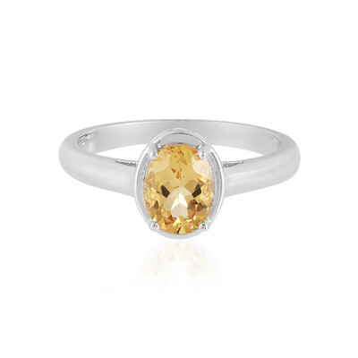 Anillo en plata con Berilo amarillo