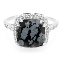 Anillo en plata con Obsidiana Copo de Nieve