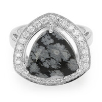 Anillo en plata con Obsidiana Copo de Nieve