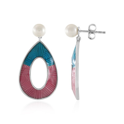 Pendientes en plata con Perla blanca Freshwater