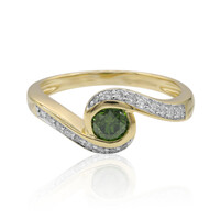 Anillo en oro con Diamante verde VS1