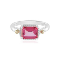 Anillo en plata con Topacio rosa (Granulieren)