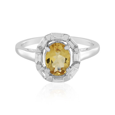 Anillo en plata con Berilo amarillo