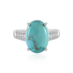 Anillo en plata con Turquesa azul del Mohave Kingman