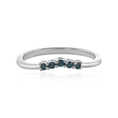 Anillo en plata con Diamante azul I3