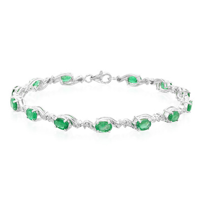 Brazalete en plata con Esmeralda de Zambia