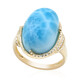 Anillo en oro con Larimar