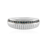 Anillo en plata con Diamante azul SI1