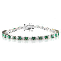 Brazalete en plata con Esmeralda de Zambia (Gems en Vogue)