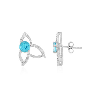 Pendientes en plata con Topacio color Paraiba