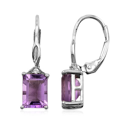 Pendientes en plata con Amatista Rosa de Francia