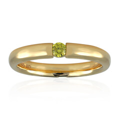 Anillo en oro con Diamante amarillo VS1