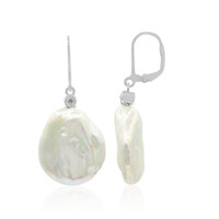 Pendientes en plata con Perla Freshwater (TPC)