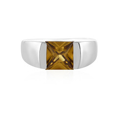 Anillo de hombre en plata con Zircón amarillo