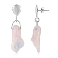 Pendientes en plata con Cuarzo rosa