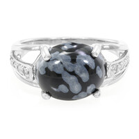 Anillo en plata con Obsidiana Copo de Nieve